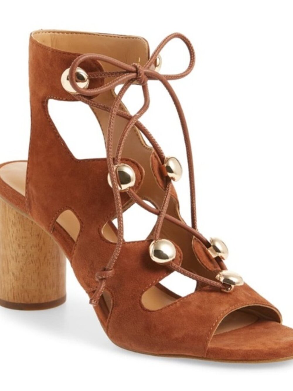 Rebecca Minkoff ADIV Women's Almond Suede Heels Sandals Size 5.5 NWB New